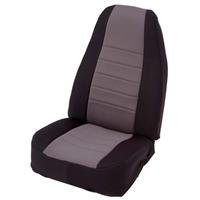 SMITTYBILT Gray on Black Custom Fit Neoprene Front Seat Covers